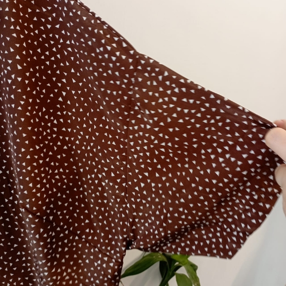 Brown Satin Oversized Plus Shirt - Picture 8 of 13